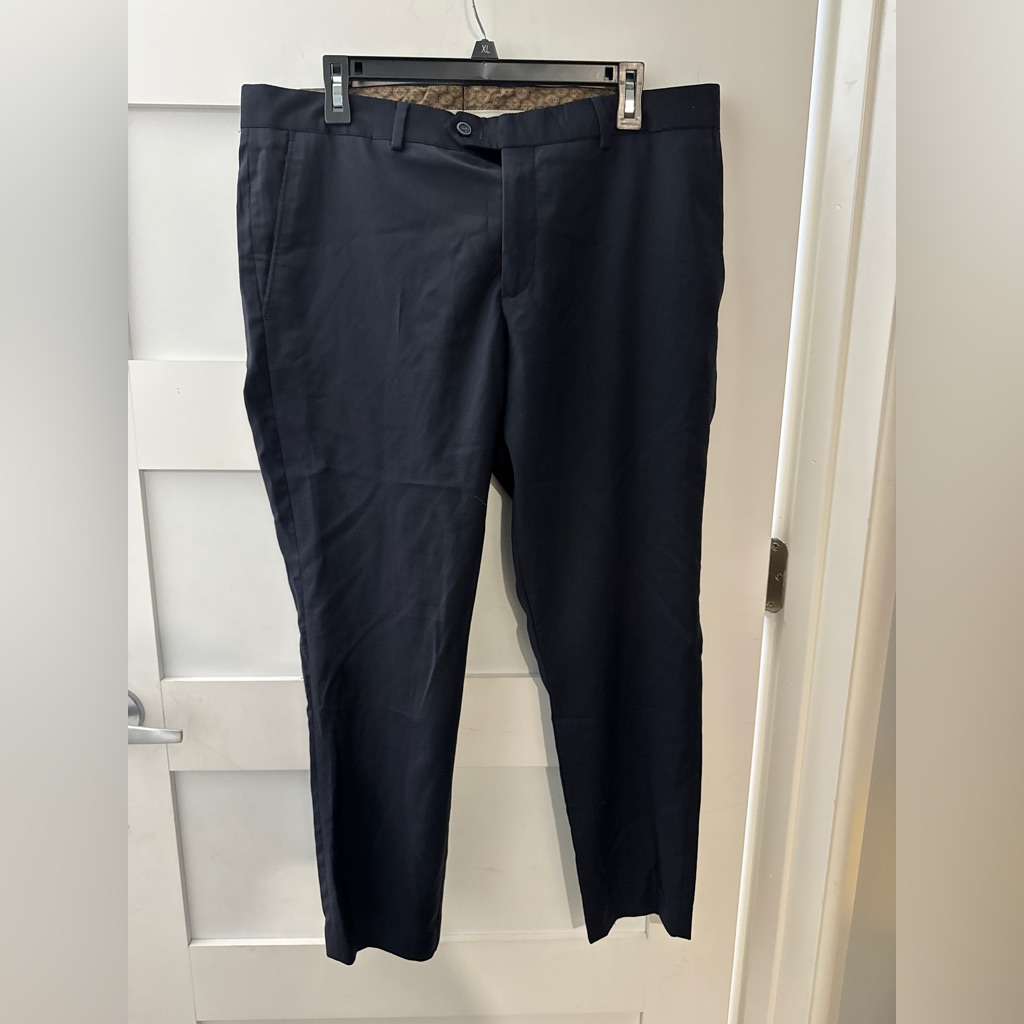 Pino Porte Men's Navy Suit Dress Pants And Blazer 100% Wool